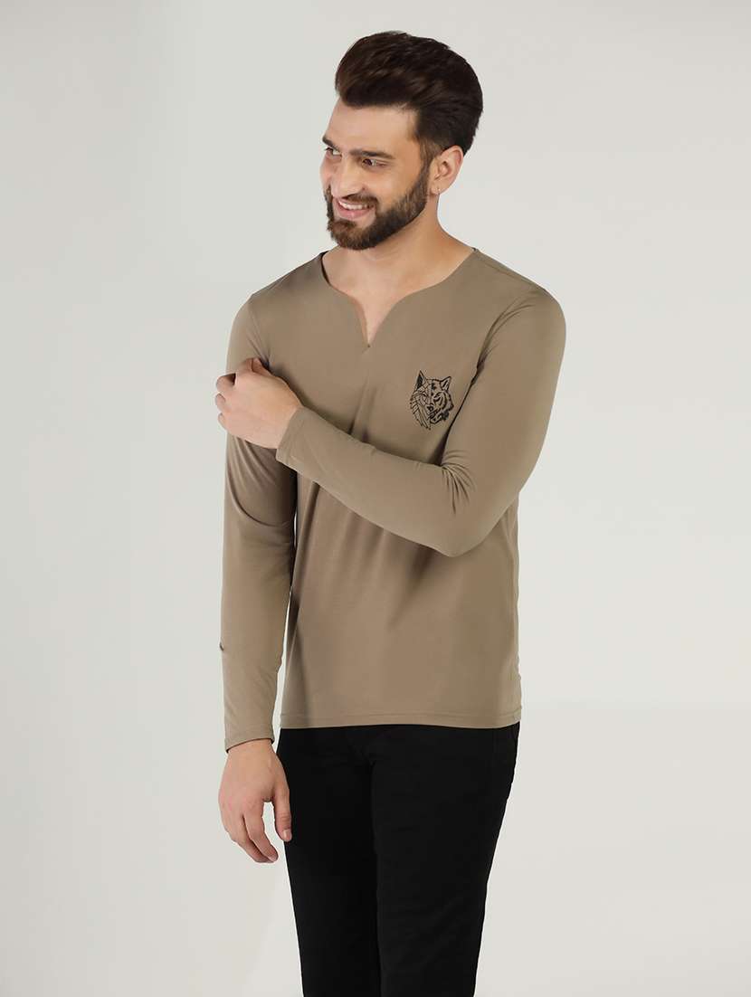 v-neck solid regular t-shirt - 20010122 -  Standard Image - 2