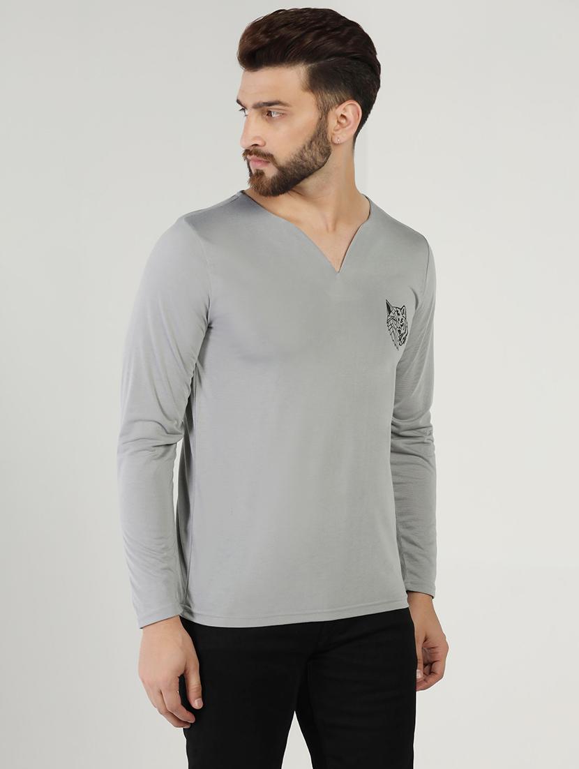 v-neck solid regular t-shirt - 20010124 - Standard Image - 2