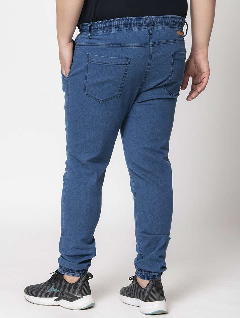 navy blue cotton blend cargos casual trousers - 20010685 -  Standard Image - 2