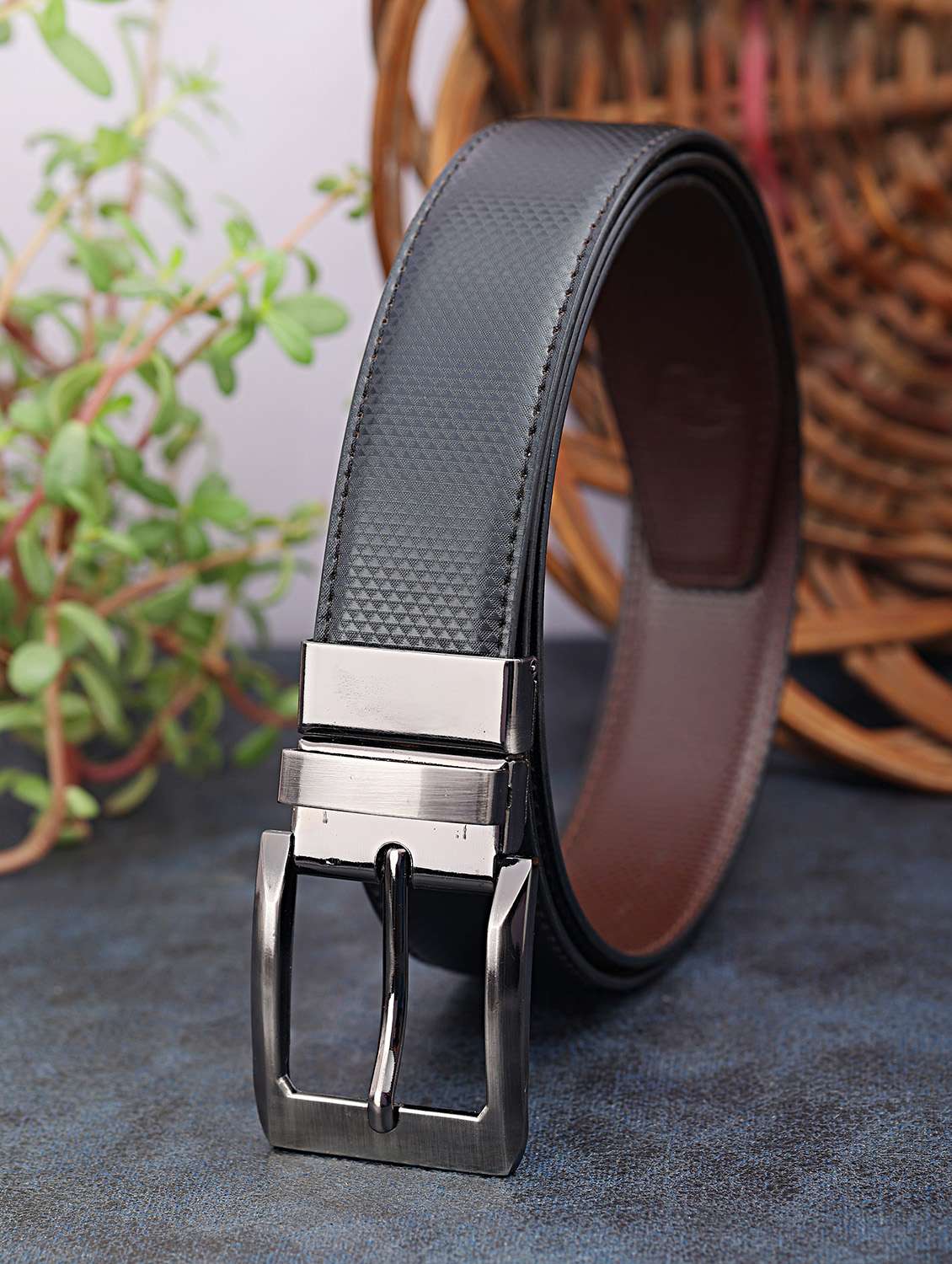 men brown leather belt