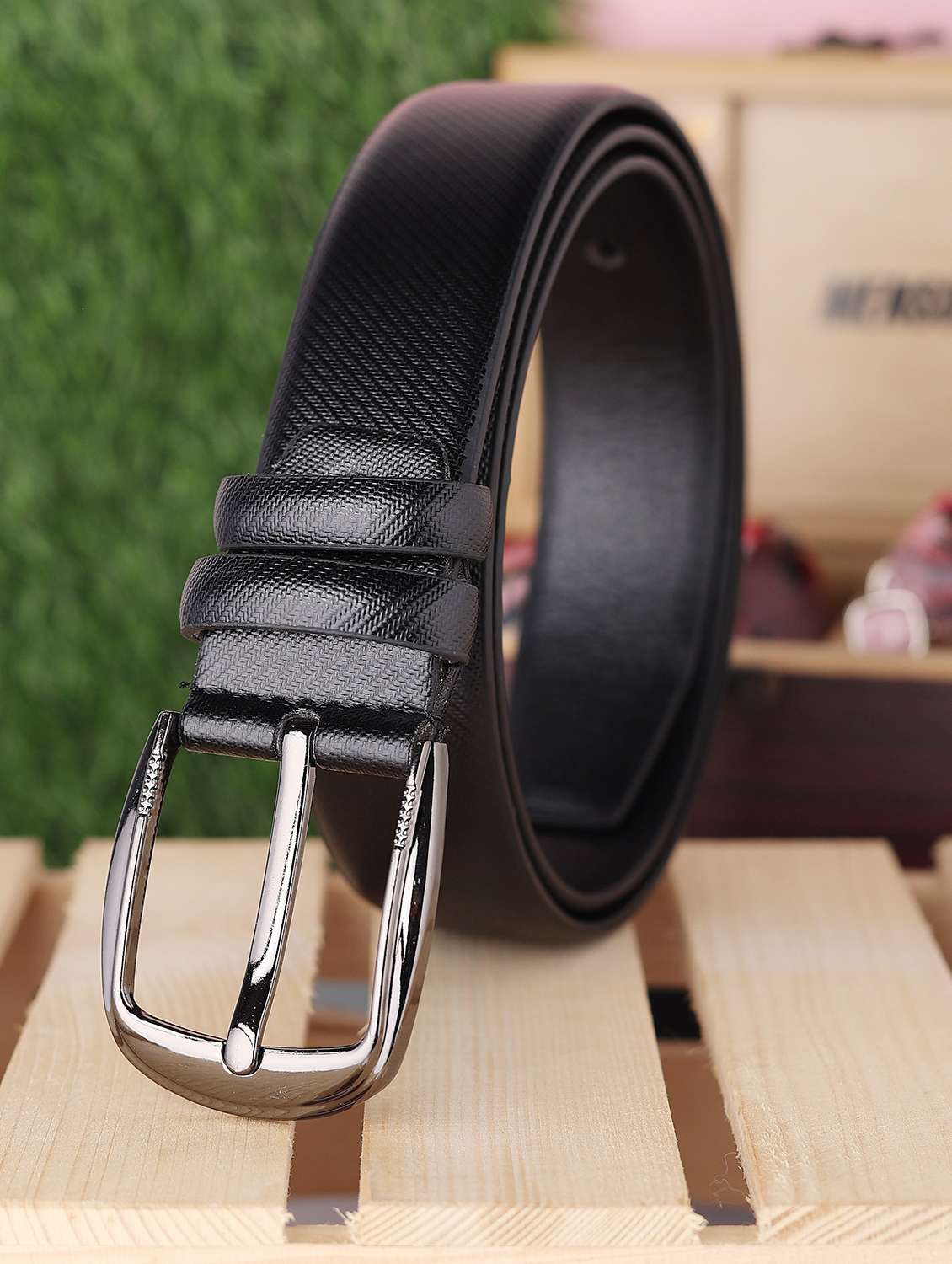 black leather belt