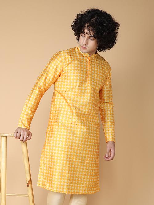 mandarin neck printed long kurta - 20011612 - Standard Image - 0