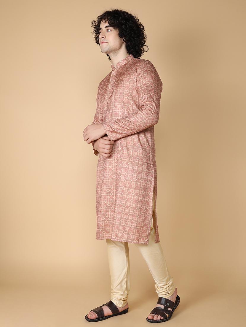 mandarin neck printed long kurta - 20011617 - Standard Image - 2