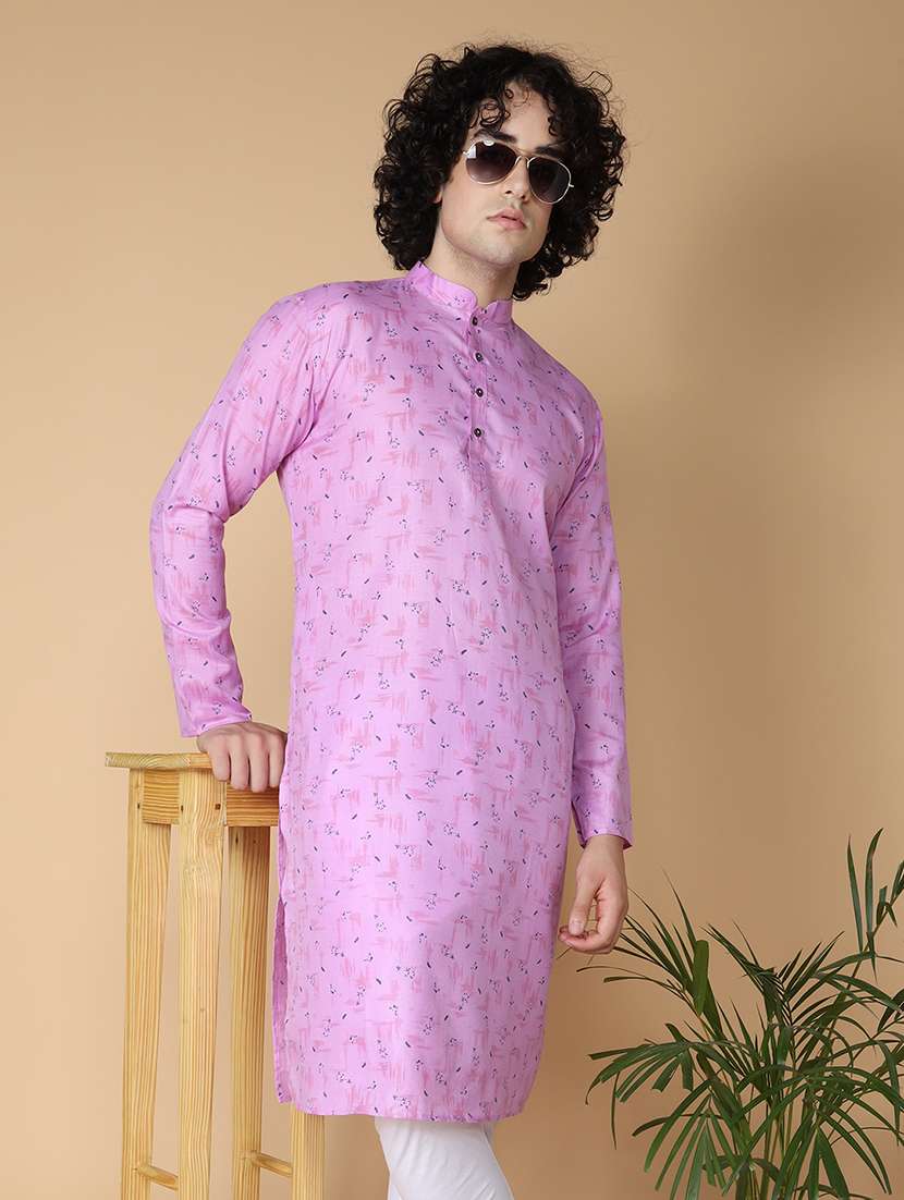 mandarin neck printed long kurta
