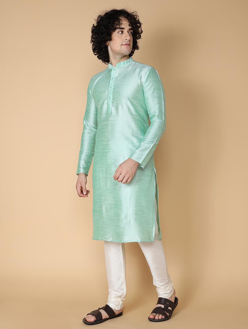 men solid kurta churidar ethnic wear set - 20011681 - Standard Image - 2
