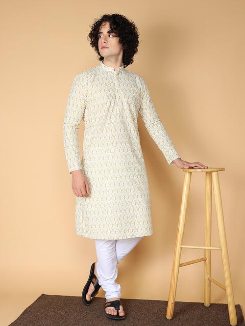 men embroidered kurta churidar ethnic wear set - 20011685 - Standard Image - 0