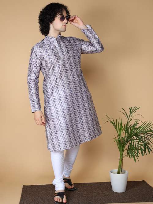 men self design kurta churidar ethnic wear set - 20011714 -  Standard Image - 0