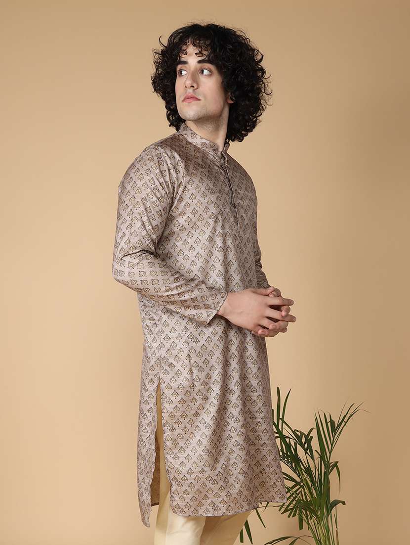 men printed kurta churidar ethnic wear set - 20011728 -  Standard Image - 2
