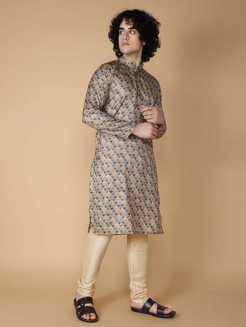 men printed kurta churidar ethnic wear set - 20011735 - Zoom Image - 0