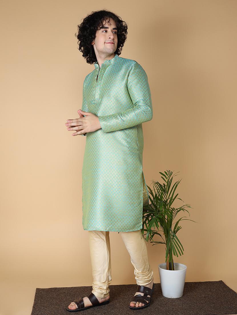 men self design kurta churidar ethnic wear set - 20011748 - Standard Image - 2