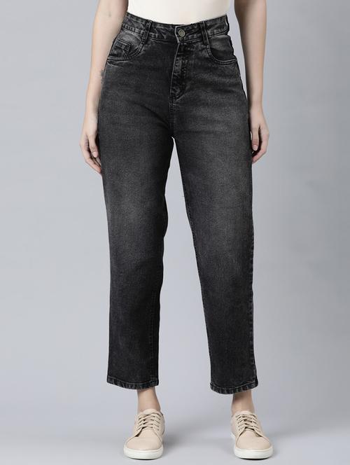 women's plain straight fit jeans - 20011891 - Standard Image - 0