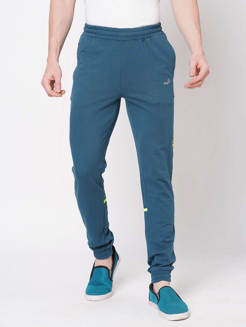 men solid mid rise full length jogger