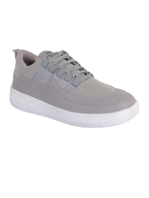 grey synthetic laceup sneakers - 20012039 -  Standard Image - 0
