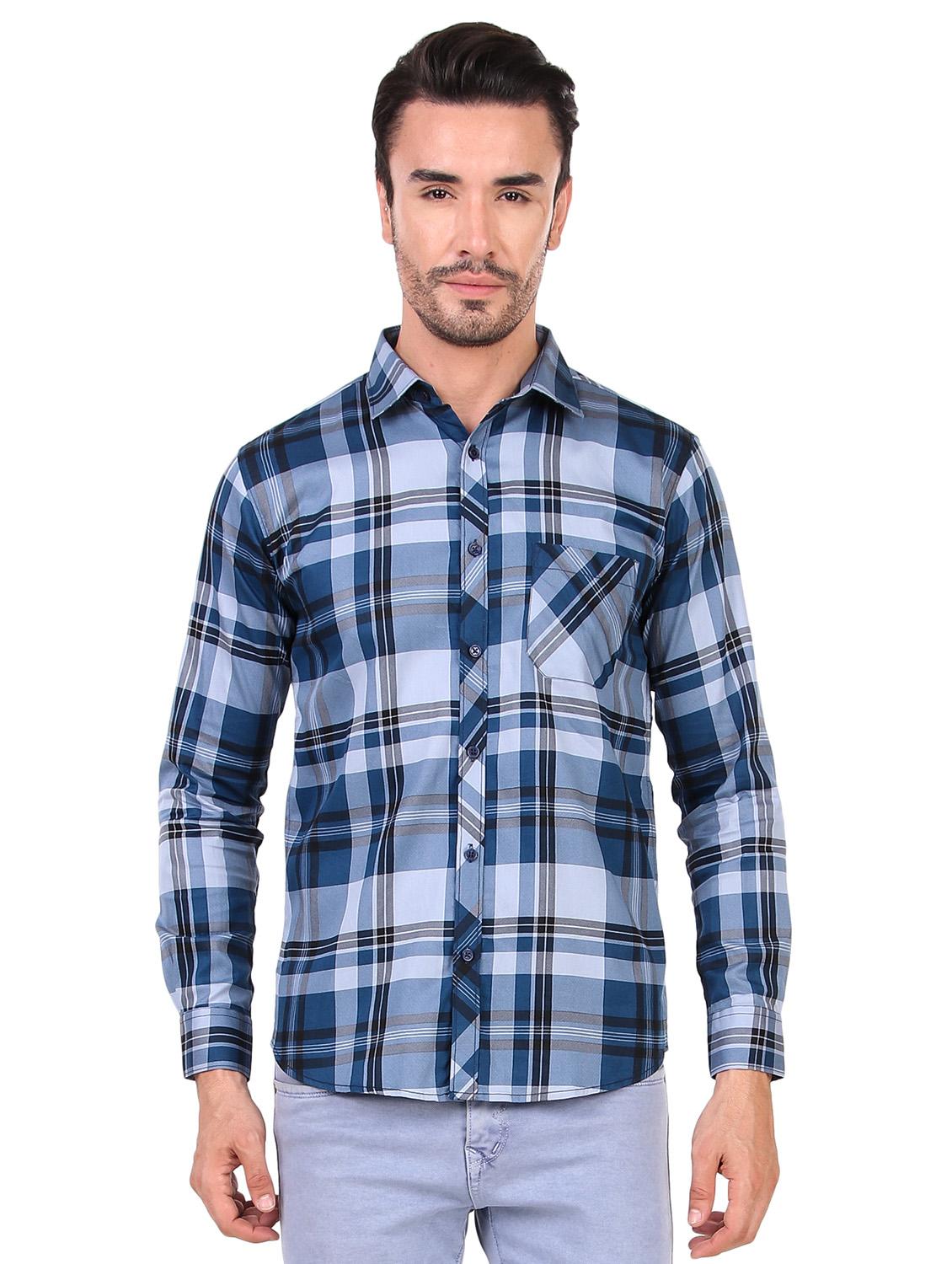 mens checks casual shirt - 20012047 - Zoom Image - 0