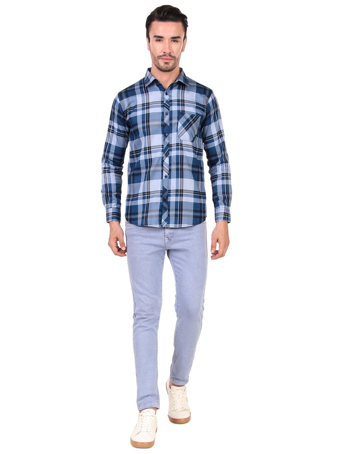 mens checks casual shirt - 20012047 - Standard Image - 2