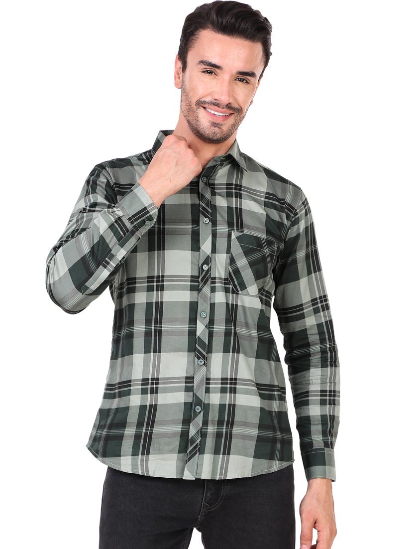 mens checks long sleeve casual shirt - 20012048 - Zoom Image - 0