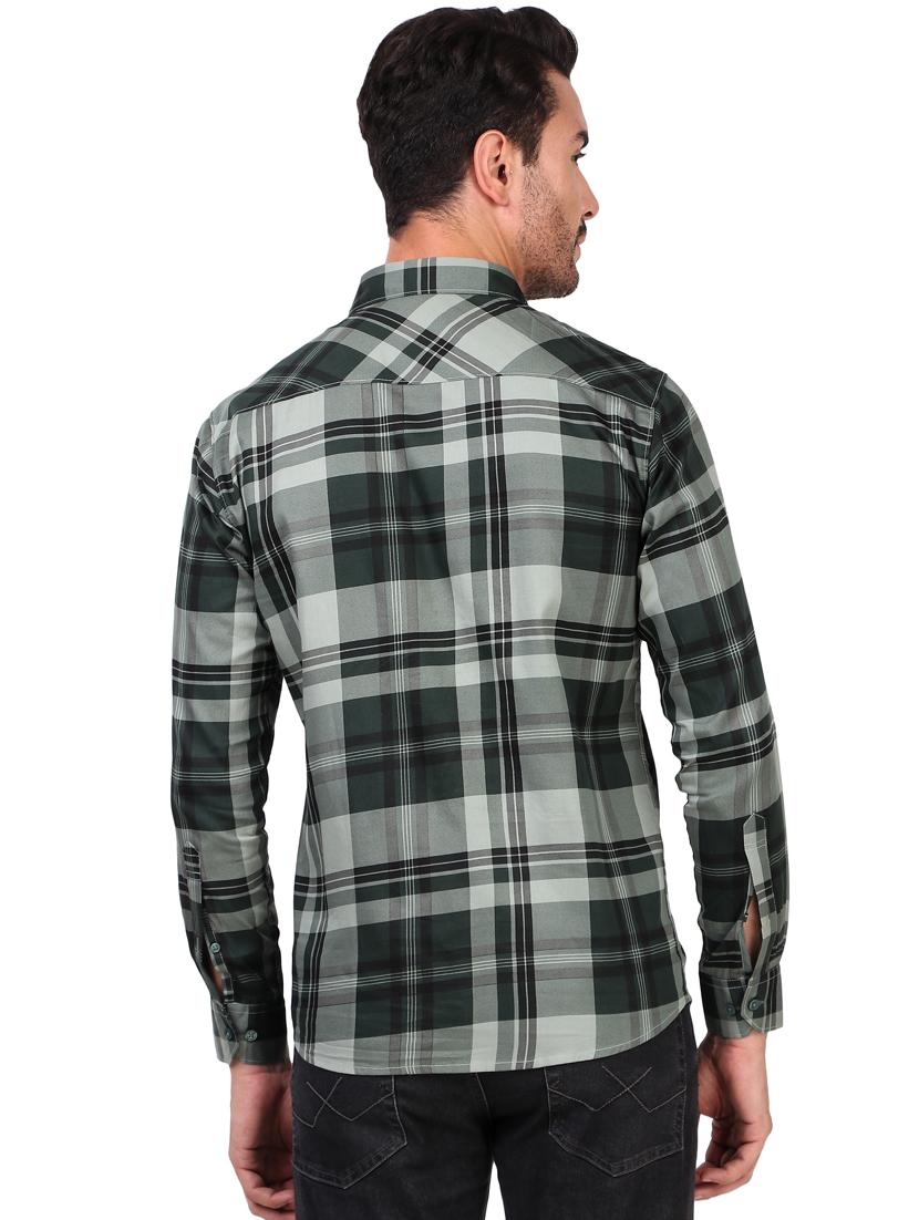 mens checks long sleeve casual shirt - 20012048 - Standard Image - 2