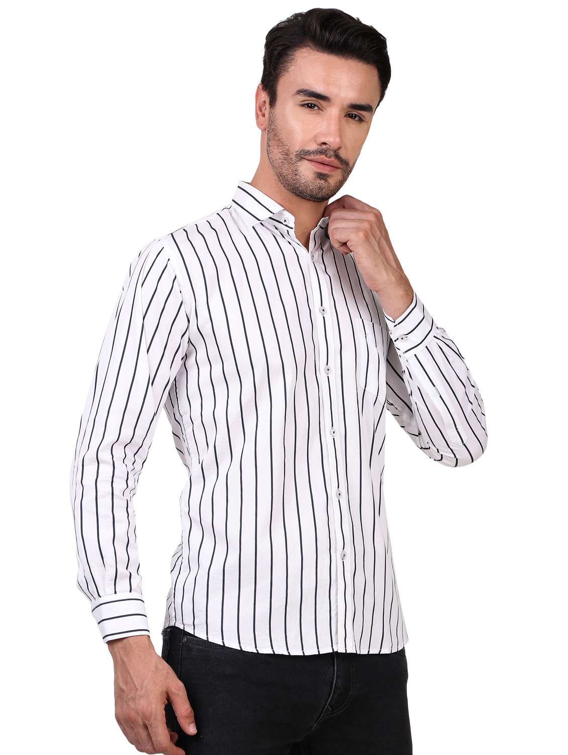 mens stripes casual shirt - 20012050 -  Standard Image - 2
