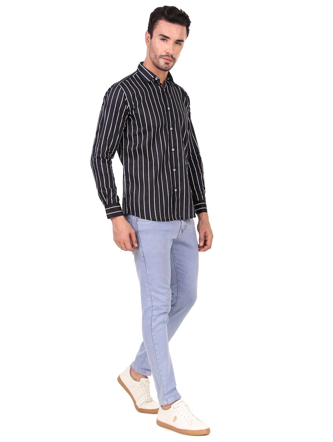 mens stripes casual shirt - 20012051 - Standard Image - 2
