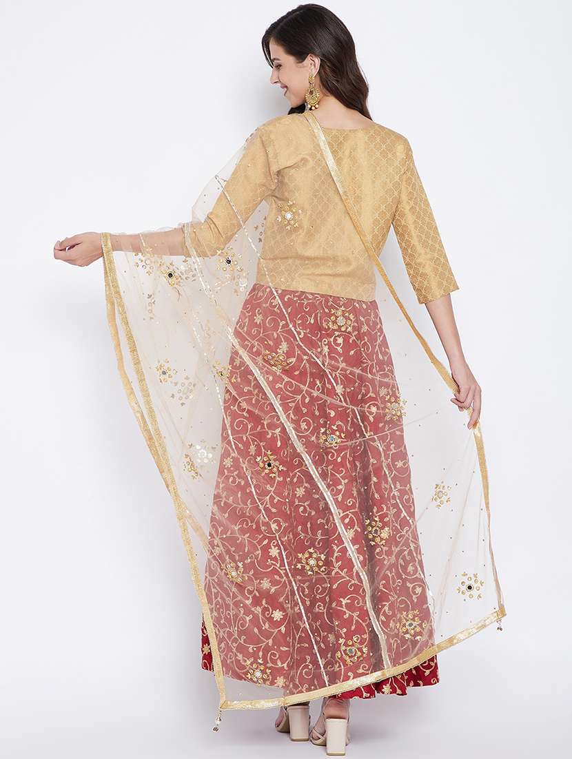 gold net dupatta - 20012073 -  Standard Image - 2