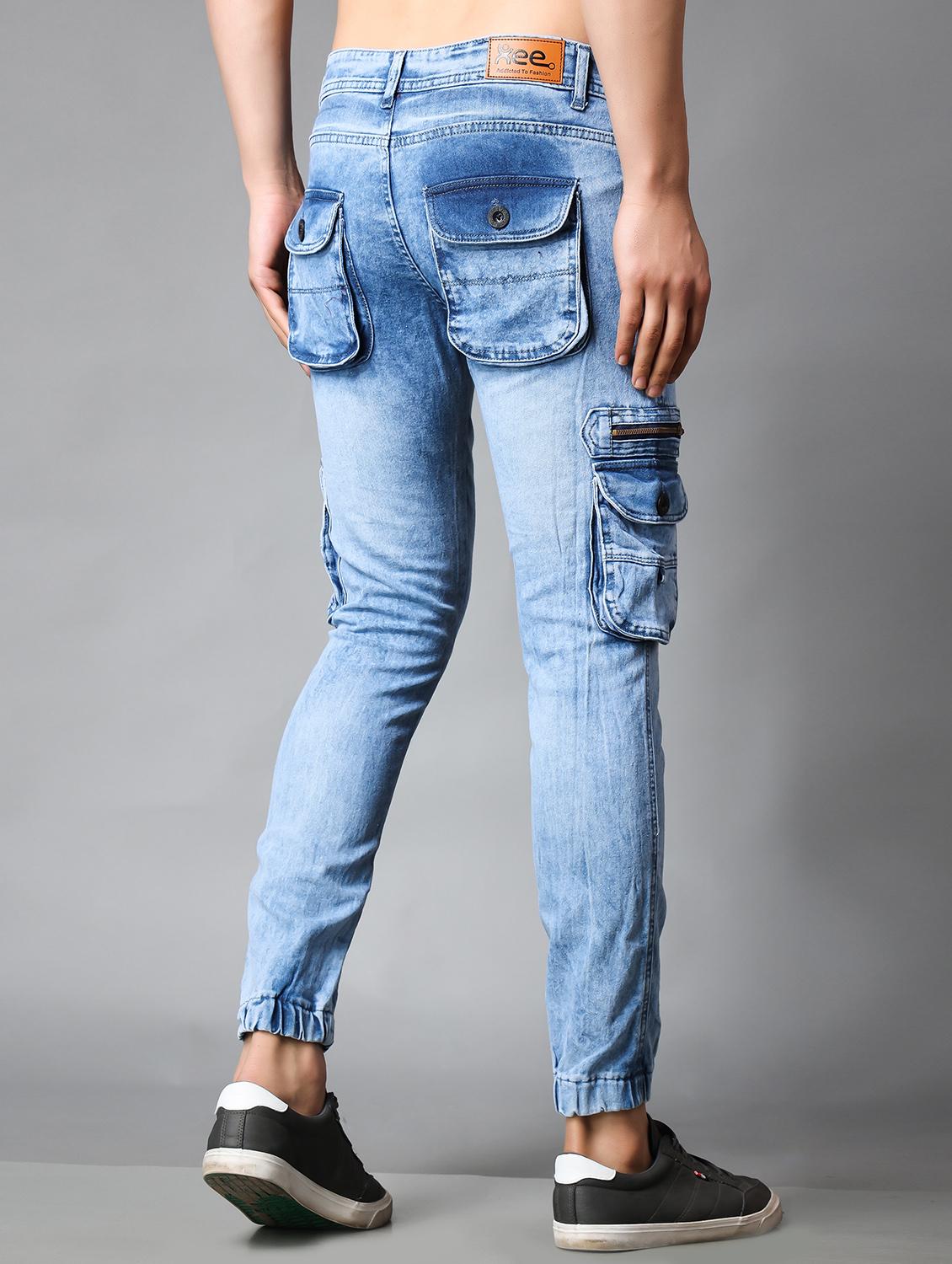 mens cargo plain jeans - 20012293 - Standard Image - 2