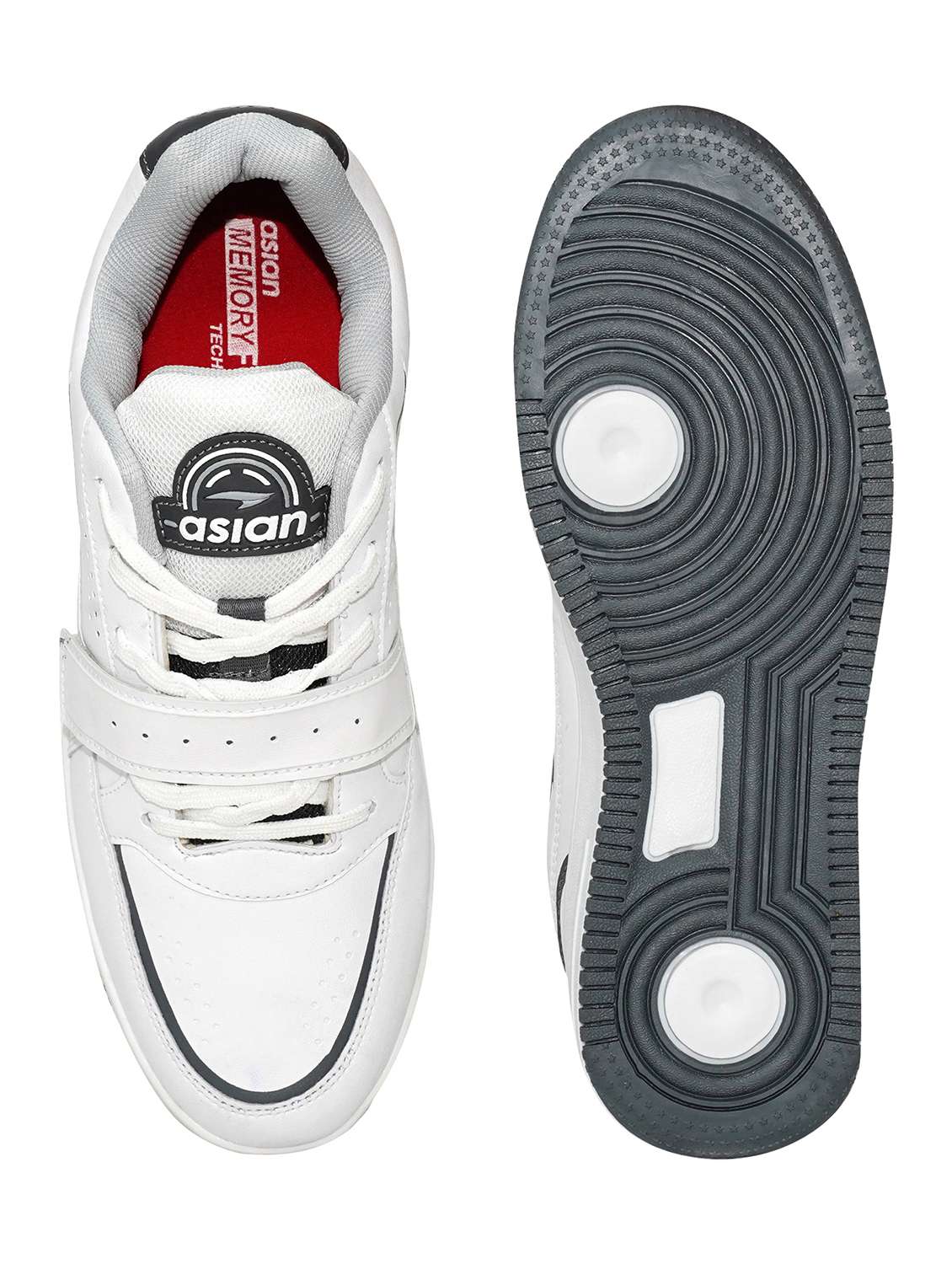 white synthetic lace up sneakers - 20012897 -  Standard Image - 2