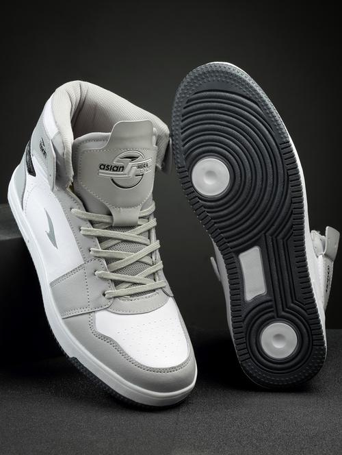 grey synthetic lace up sneakers - 20012900 -  Standard Image - 0