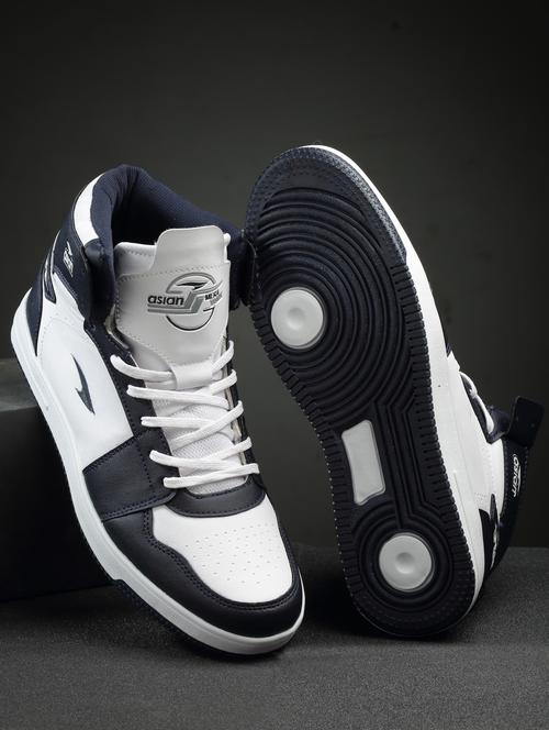 white synthetic lace up sneakers - 20012901 -  Standard Image - 0