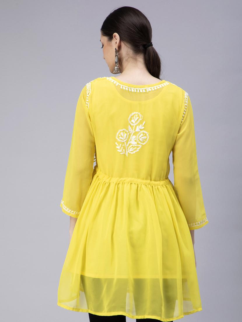 chikankari georgette short kurti - 20012904 - Standard Image - 2