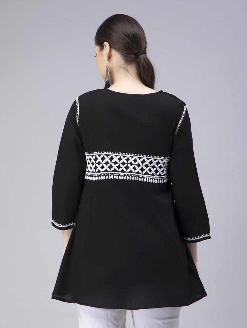 chikankari georgette short kurti - 20012915 - Standard Image - 2