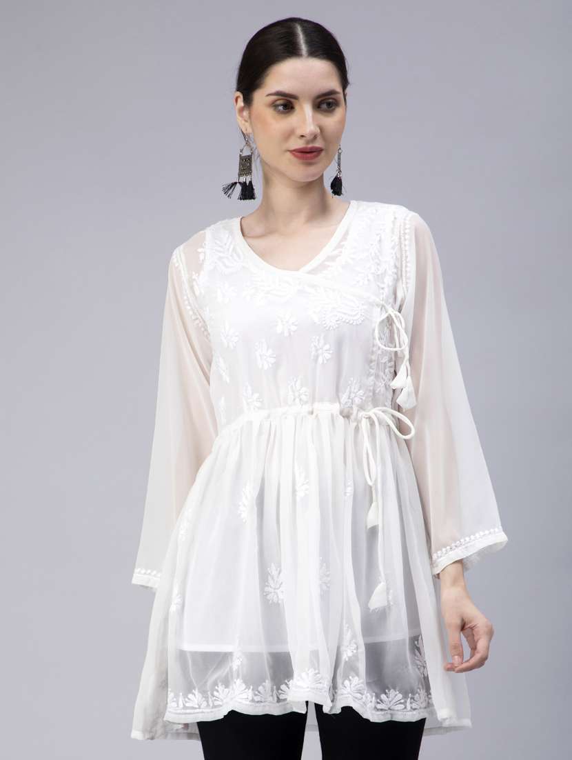 Chikankari Georgette Short Kurti