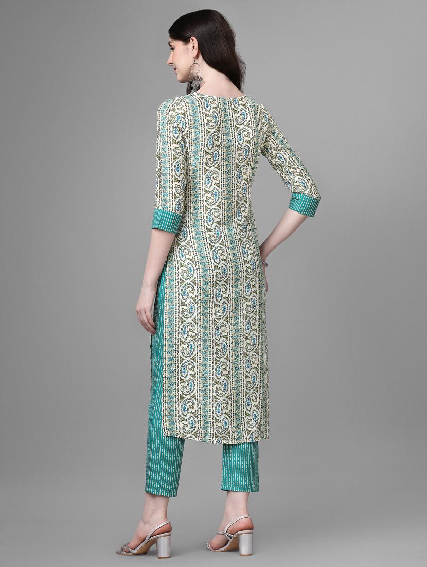blue cotton kurta pant set - 20013020 - Standard Image - 2