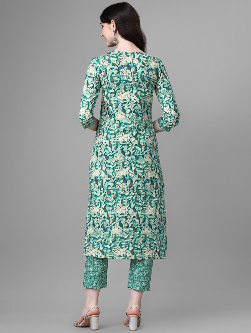 blue cotton kurta pant set - 20013021 - Standard Image - 2