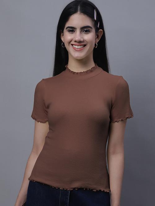 women's solid mock neck top - 20013039 - Standard Image - 0