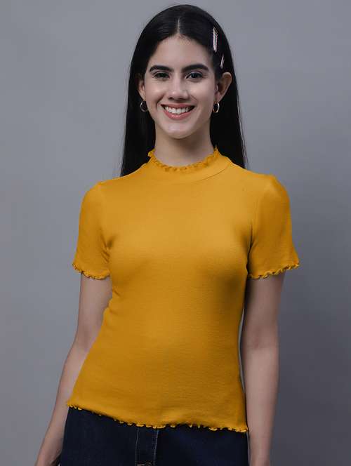 women solid cotton regular top - 20013041 -  Standard Image - 0