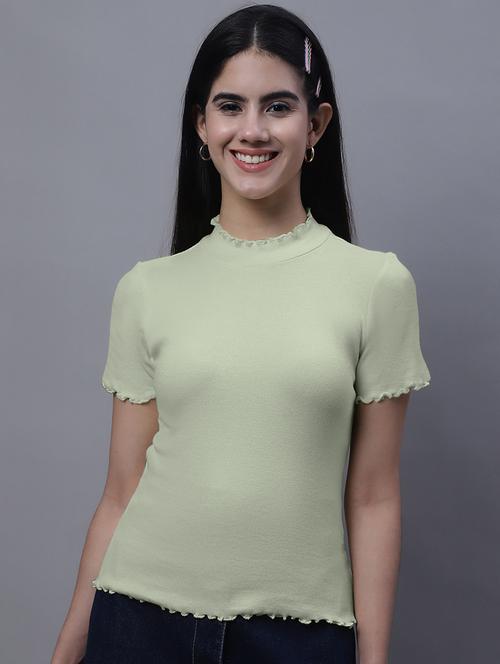 women solid cotton regular top - 20013043 -  Standard Image - 0