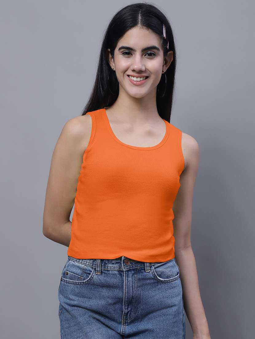 women's crop round neck top - 20013047 -  Zoom Image - 0