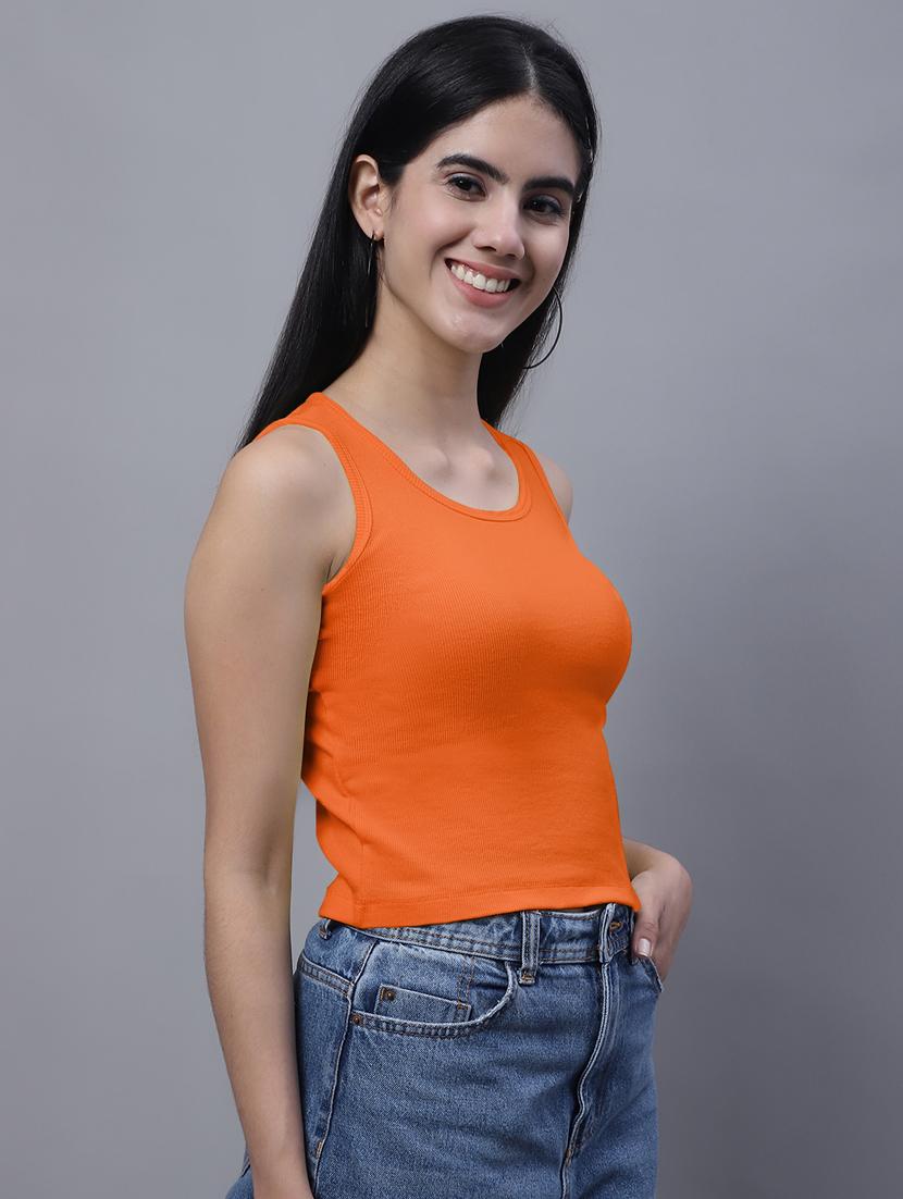 women's crop round neck top - 20013047 - Standard Image - 2