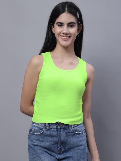 women's crop round neck top - 20013048 -  Standard Image - 0