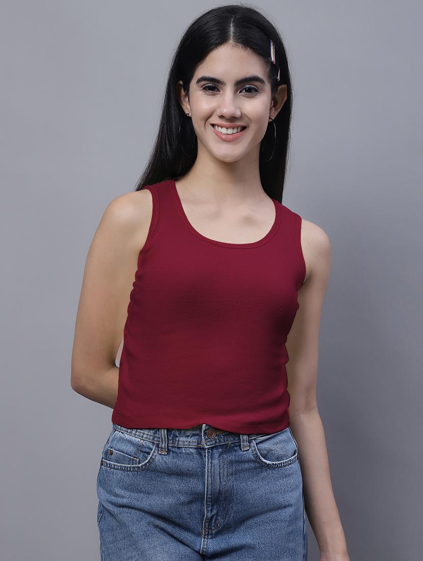women's crop round neck top - 20013049 -  Zoom Image - 0