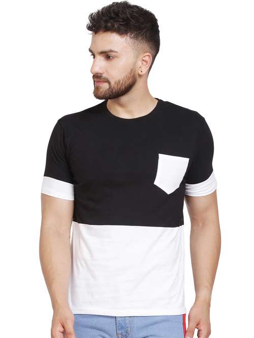 color block pocket tees t-shirt - 20014385 - Standard Image - 0