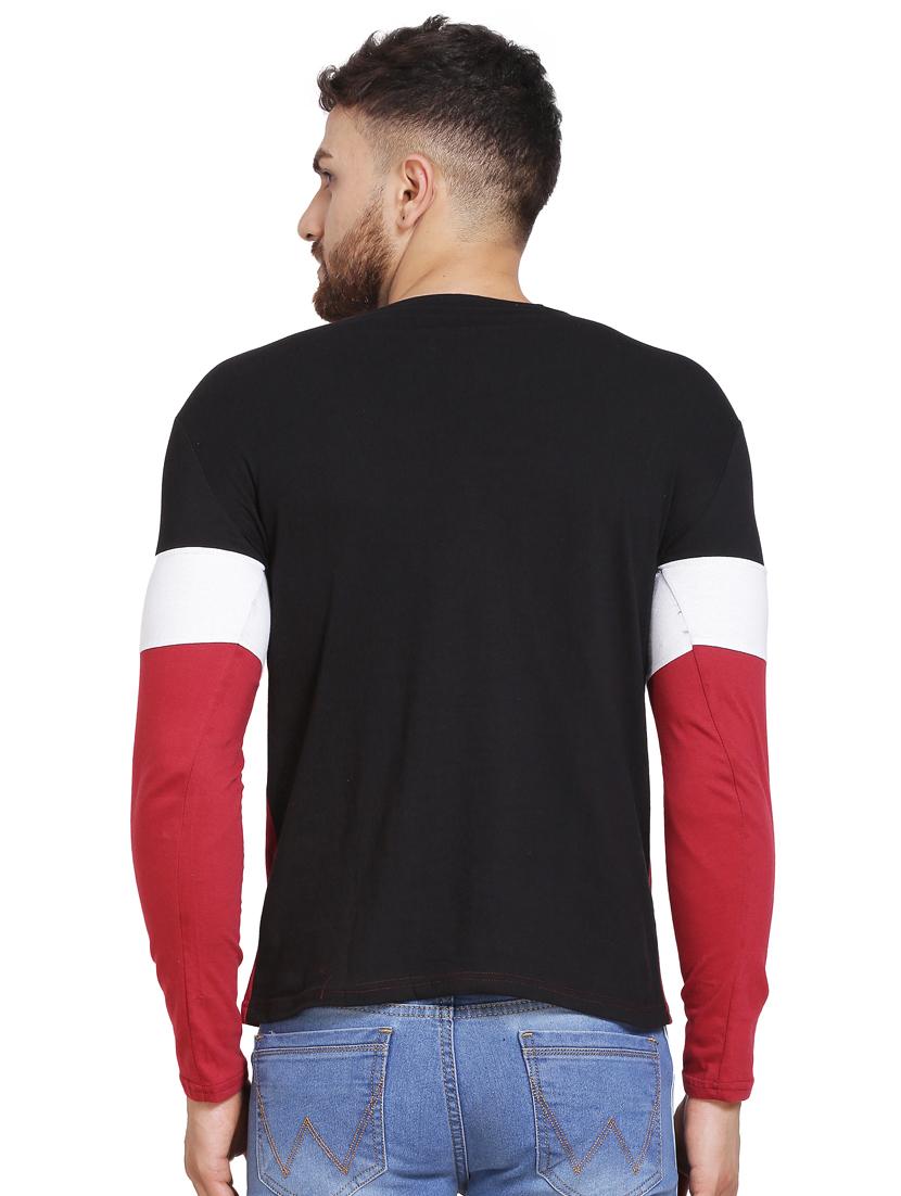 color block long sleeves t-shirt - 20014388 - Standard Image - 2