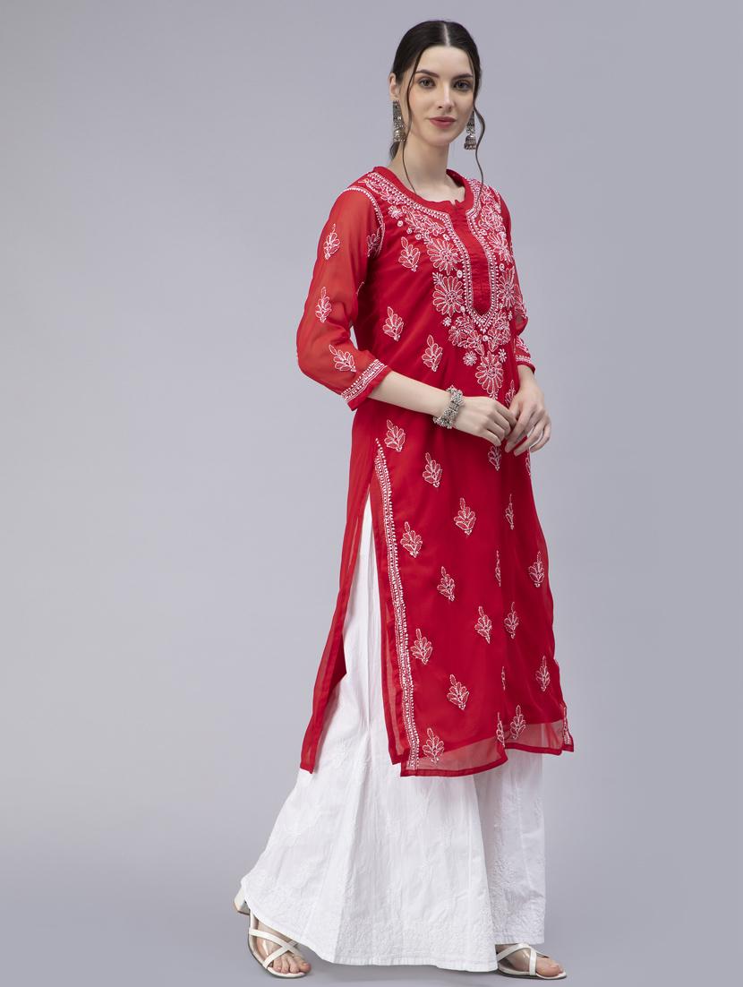 women's straight kurta - 20014482 - Standard Image - 2