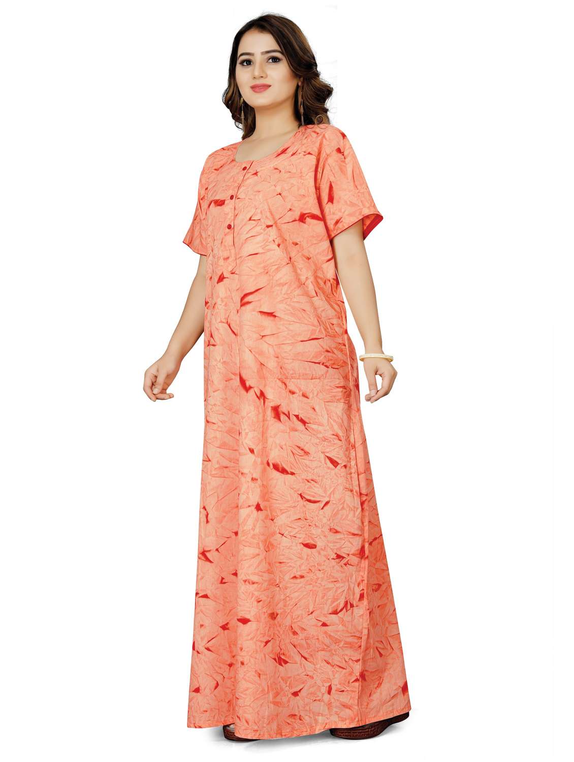round neck printed nighty - 20015180 -  Standard Image - 2