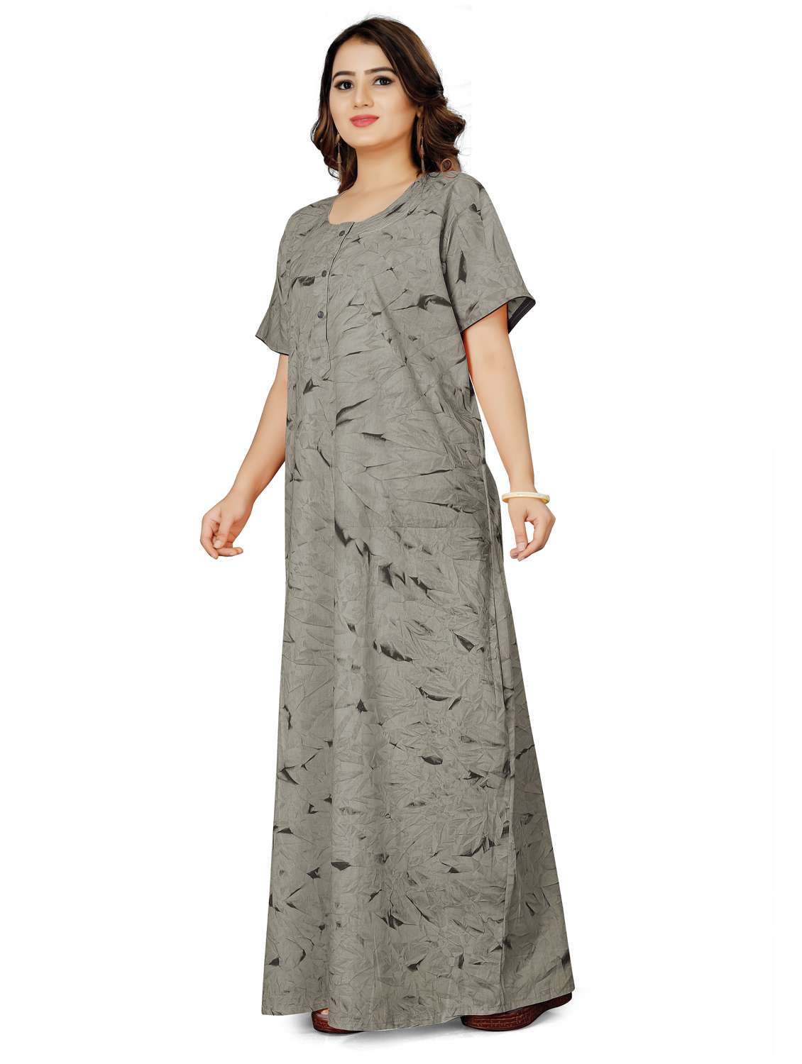 round neck printed nighty - 20015184 -  Standard Image - 2