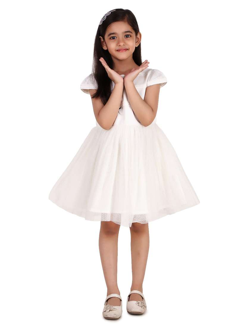 girls round neck short sleeves frock