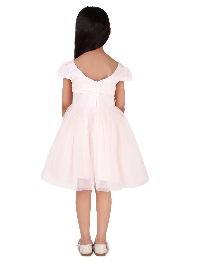 girls round neck cap sleeve frock - 20016466 -  Standard Image - 2