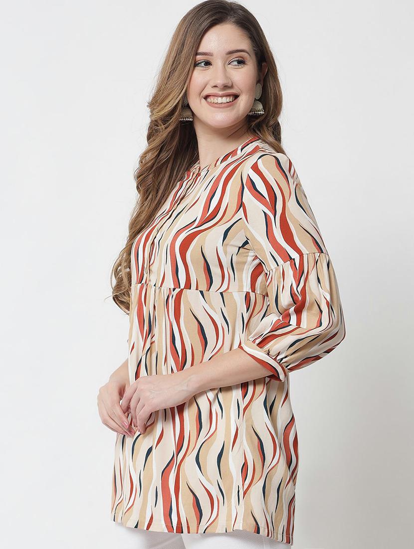 multi color mandarin neck straight kurti - 20016883 - Standard Image - 2