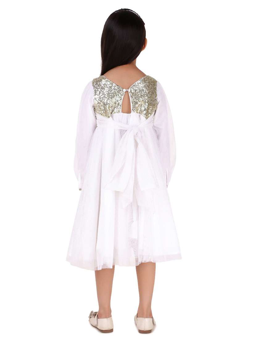 girls round neck long sleeves frock - 20017420 - Standard Image - 2