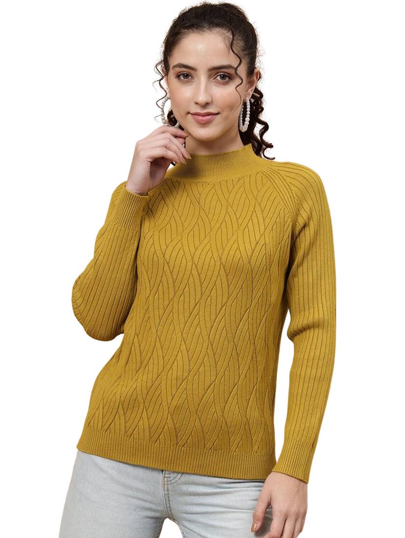 high neck self design regular pullover - 20017527 - Standard Image - 2